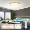 Immax NEO 07311L - LED dimeriuojamas lubinis šviestuvas SEMPLICI LED/96W/230V Ø 80 cm Wi‑Fi Tuya, auksinės spalvos + nuotolinis valdymas