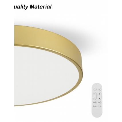 Immax NEO 07311L - LED dimeriuojamas lubinis šviestuvas SEMPLICI LED/96W/230V Ø 80 cm Wi‑Fi Tuya, auksinės spalvos + nuotolinis valdymas