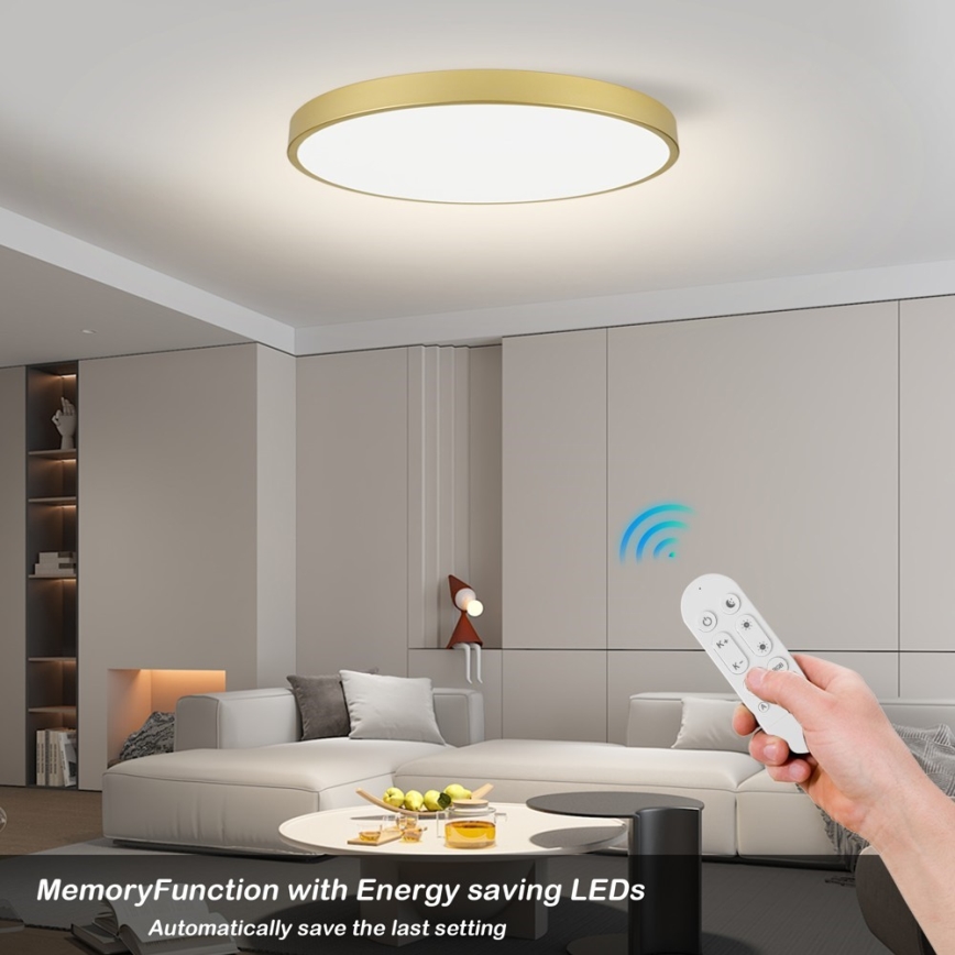 Immax NEO 07312L - LED dimeriuojamas lubinis šviestuvas SEMPLICI LED/128 W/230 V skersmuo 100 cm Wi-Fi Tuya auksinis + nuotolinis pultas
