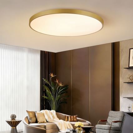 Immax NEO 07312L - LED dimeriuojamas lubinis šviestuvas SEMPLICI LED/128 W/230 V skersmuo 100 cm Wi-Fi Tuya auksinis + nuotolinis pultas