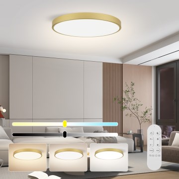 Immax NEO 07312L - LED dimeriuojamas lubinis šviestuvas SEMPLICI LED/128 W/230 V skersmuo 100 cm Wi-Fi Tuya auksinis + nuotolinis pultas