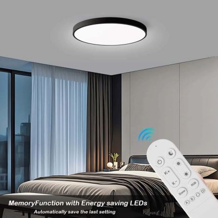 Immax NEO 07314L - LED reguliuojamas lubinis šviestuvas SEMPLICI LED/128W/230V skersmuo 100 cm Wi-Fi Tuya juodas + nuotolinis valdymas
