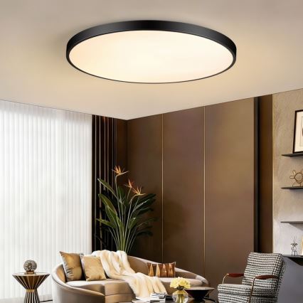Immax NEO 07314L - LED reguliuojamas lubinis šviestuvas SEMPLICI LED/128W/230V skersmuo 100 cm Wi-Fi Tuya juodas + nuotolinis valdymas