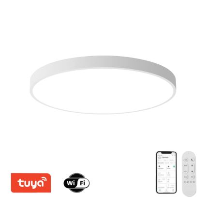 Immax NEO 07315L - dimeriuojamas LED lubinis šviestuvas SEMPLICI LED/96W/230V Ø 80 cm Wi-Fi Tuya, baltas + nuotolinis valdymas
