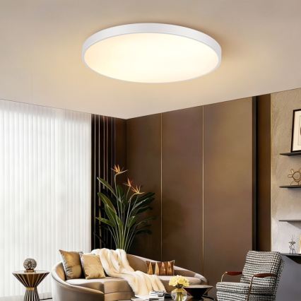 Immax NEO 07315L - dimeriuojamas LED lubinis šviestuvas SEMPLICI LED/96W/230V Ø 80 cm Wi-Fi Tuya, baltas + nuotolinis valdymas