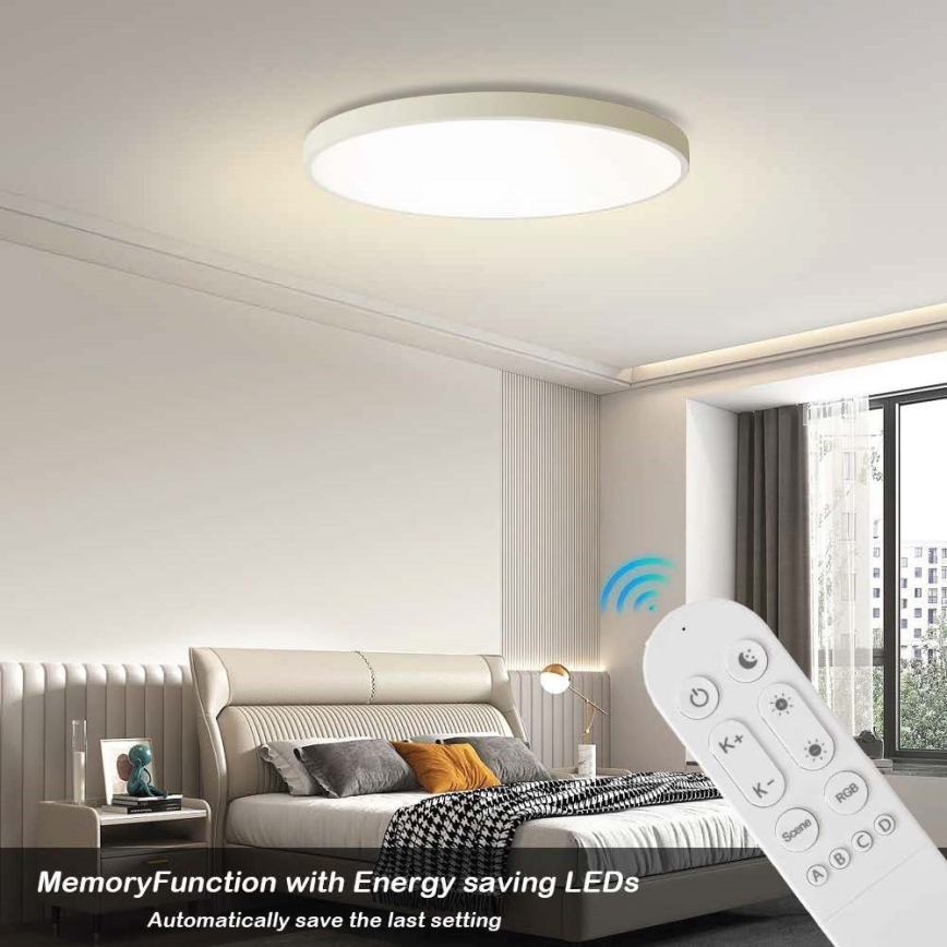 Immax NEO 07315L - dimeriuojamas LED lubinis šviestuvas SEMPLICI LED/96W/230V Ø 80 cm Wi-Fi Tuya, baltas + nuotolinis valdymas