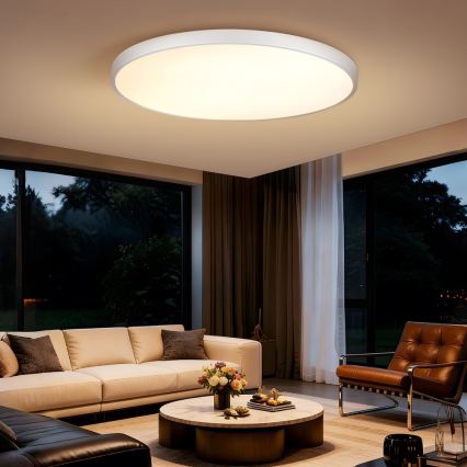 Immax NEO 07316L - reguliuojamas LED lubinis šviestuvas SEMPLICI LED/128W/230V Ø 100 cm Wi-Fi Tuya balta + nuotolinio valdymo pultelis
