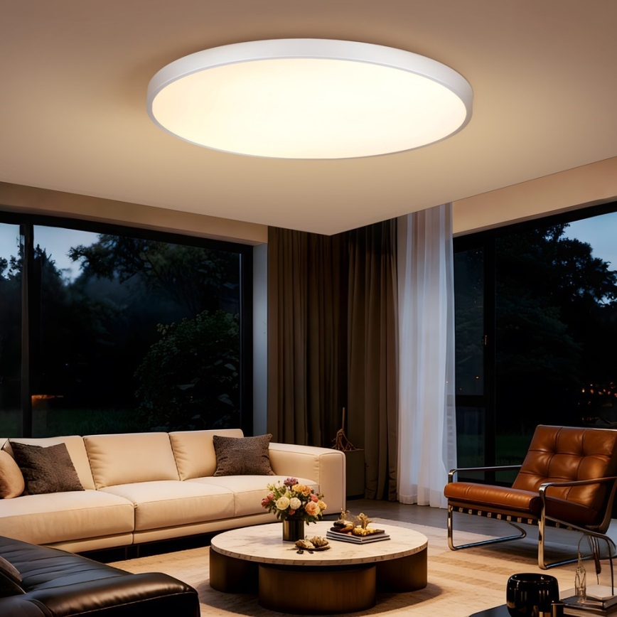 Immax NEO 07316L - reguliuojamas LED lubinis šviestuvas SEMPLICI LED/128W/230V Ø 100 cm Wi-Fi Tuya balta + nuotolinio valdymo pultelis