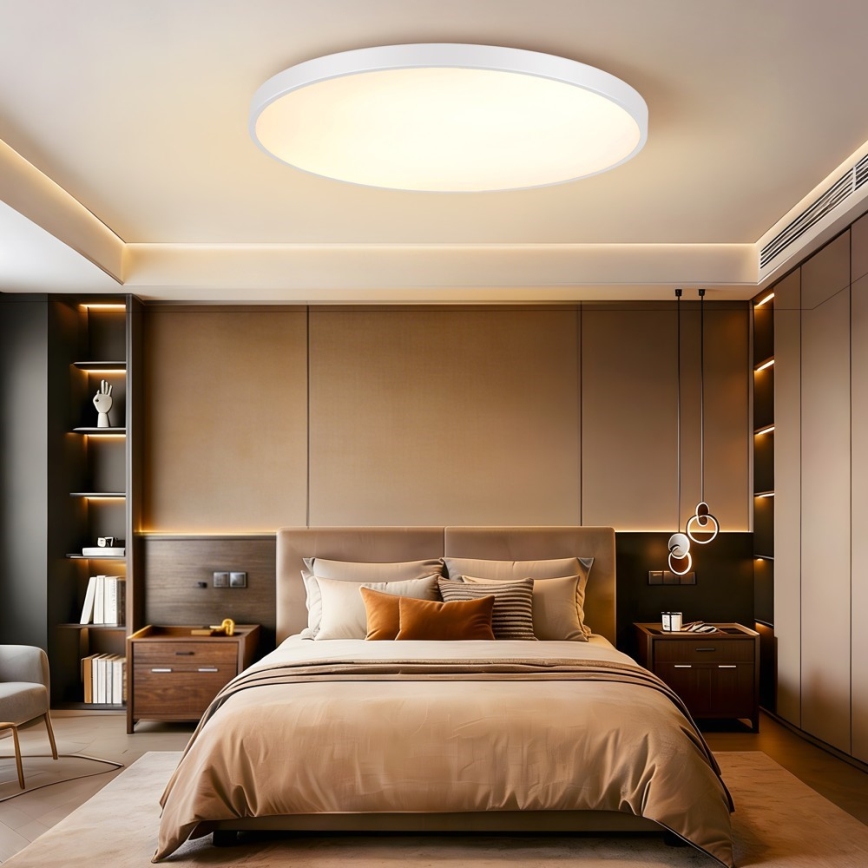Immax NEO 07316L - reguliuojamas LED lubinis šviestuvas SEMPLICI LED/128W/230V Ø 100 cm Wi-Fi Tuya balta + nuotolinio valdymo pultelis