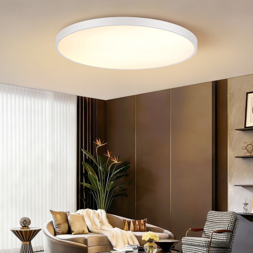 Immax NEO 07316L - reguliuojamas LED lubinis šviestuvas SEMPLICI LED/128W/230V Ø 100 cm Wi-Fi Tuya balta + nuotolinio valdymo pultelis