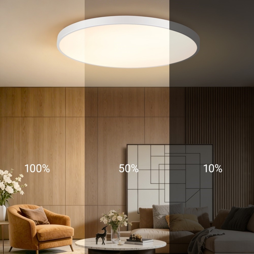 Immax NEO 07316L - reguliuojamas LED lubinis šviestuvas SEMPLICI LED/128W/230V Ø 100 cm Wi-Fi Tuya balta + nuotolinio valdymo pultelis