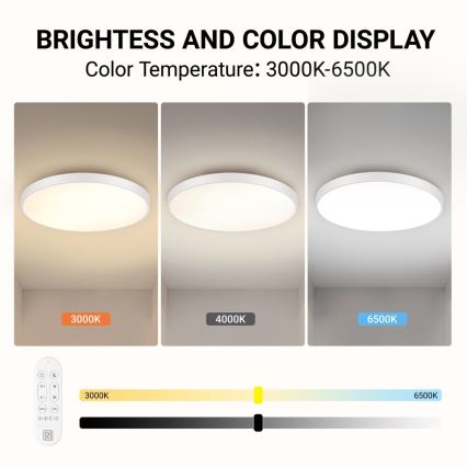 Immax NEO 07316L - reguliuojamas LED lubinis šviestuvas SEMPLICI LED/128W/230V Ø 100 cm Wi-Fi Tuya balta + nuotolinio valdymo pultelis