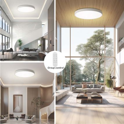 Immax NEO 07316L - reguliuojamas LED lubinis šviestuvas SEMPLICI LED/128W/230V Ø 100 cm Wi-Fi Tuya balta + nuotolinio valdymo pultelis