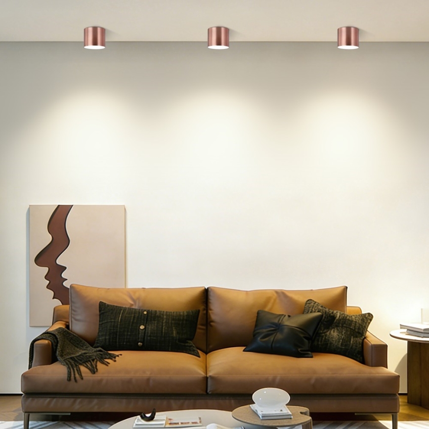 Immax NEO 07319L - RONDATE: reguliuojamas LED lubinis šviestuvas, 18 W, 230 V, skersmuo 11,5 cm, Wi‑Fi (Tuya), rožinio aukso