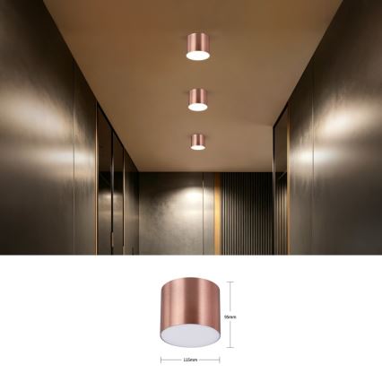 Immax NEO 07319L - RONDATE: reguliuojamas LED lubinis šviestuvas, 18 W, 230 V, skersmuo 11,5 cm, Wi‑Fi (Tuya), rožinio aukso