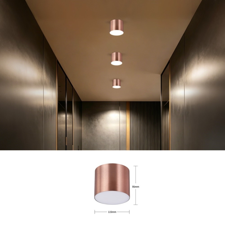 Immax NEO 07319L - RONDATE: reguliuojamas LED lubinis šviestuvas, 18 W, 230 V, skersmuo 11,5 cm, Wi‑Fi (Tuya), rožinio aukso