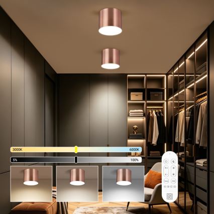 Immax NEO 07320L - Dimeriuojamas LED lubinis šviestuvas RONDATE LED/32W/230V skersmuo 16,5 cm Wi-Fi Tuya rožinio aukso