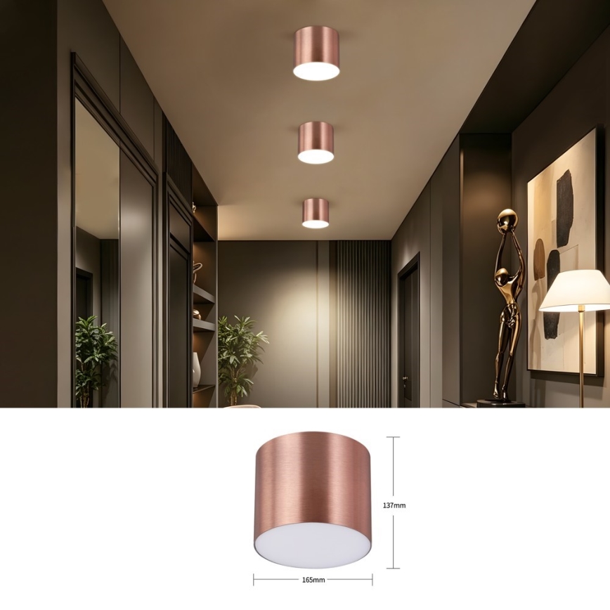 Immax NEO 07320L - Dimeriuojamas LED lubinis šviestuvas RONDATE LED/32W/230V skersmuo 16,5 cm Wi-Fi Tuya rožinio aukso