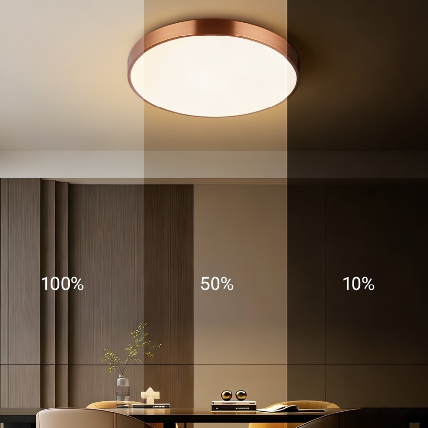 Immax NEO 07321L - LED reguliuojamas lubų šviestuvas NEO LITE SEMPLICI LED/36W/230V Ø 40 cm, vario spalvos + nuotolinis valdymas
