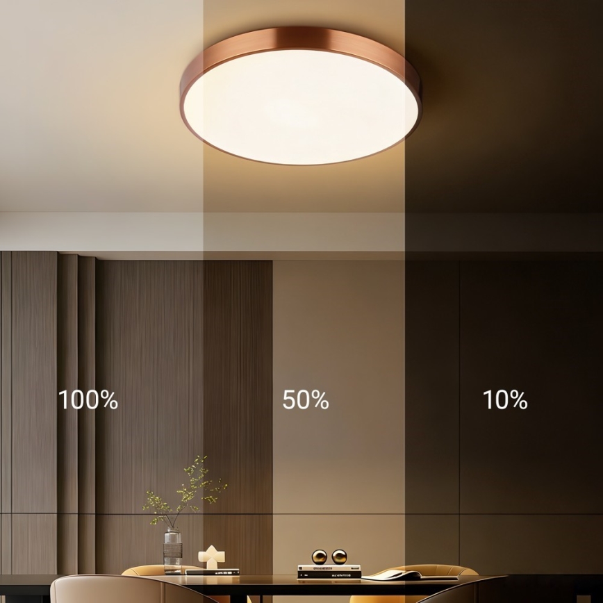 Immax NEO 07321L - LED dimeriuojamas lubinis šviestuvas NEO LITE SEMPLICI LED/36W/230V Ø 40 cm Tuya rožinio aukso, su nuotoliniu valdymu