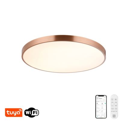 Immax NEO 07323L - LED reguliuojamas lubinis šviestuvas SEMPLICI LED/96W/230V skersmuo 80 cm Wi‑Fi Tuya rožinio aukso + nuotolinis pultas