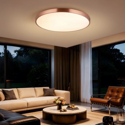 Immax NEO 07323L - LED reguliuojamas lubinis šviestuvas SEMPLICI LED/96W/230V skersmuo 80 cm Wi‑Fi Tuya rožinio aukso + nuotolinis pultas