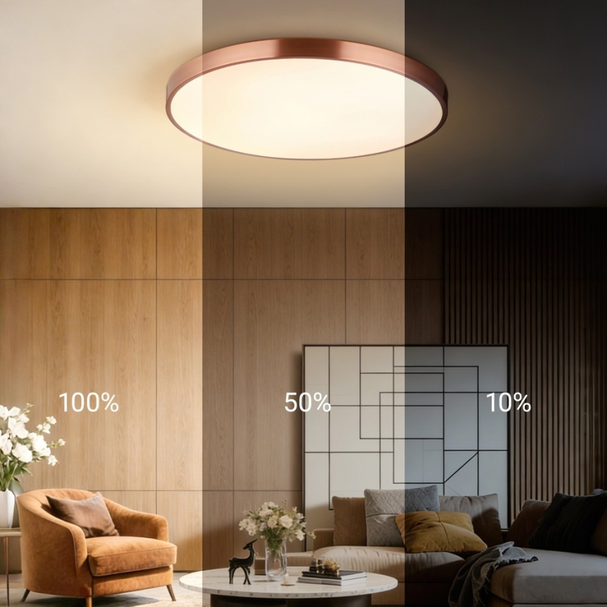 Immax NEO 07323L - LED reguliuojamas lubinis šviestuvas SEMPLICI LED/96W/230V skersmuo 80 cm Wi‑Fi Tuya rožinio aukso + nuotolinis pultas