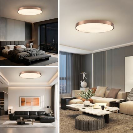 Immax NEO 07323L - LED reguliuojamas lubinis šviestuvas SEMPLICI LED/96W/230V skersmuo 80 cm Wi‑Fi Tuya rožinio aukso + nuotolinis pultas