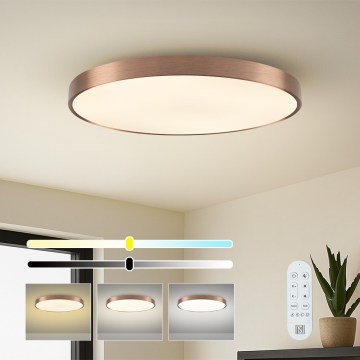 Immax NEO 07323L - LED reguliuojamas lubinis šviestuvas SEMPLICI LED/96W/230V skersmuo 80 cm Wi‑Fi Tuya rožinio aukso + nuotolinis pultas