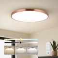 Immax NEO 07324L - dimeriuojamas LED lubų šviestuvas SEMPLICI LED/128W/230V skersmuo 100 cm Wi-Fi Tuya auksinis + su nuotolinio valdymo pulteliu