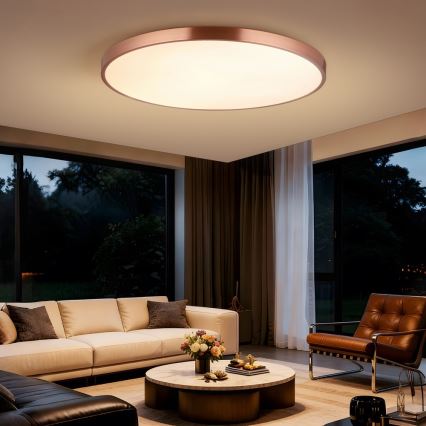 Immax NEO 07324L - dimeriuojamas LED lubų šviestuvas SEMPLICI LED/128W/230V skersmuo 100 cm Wi-Fi Tuya auksinis + su nuotolinio valdymo pulteliu