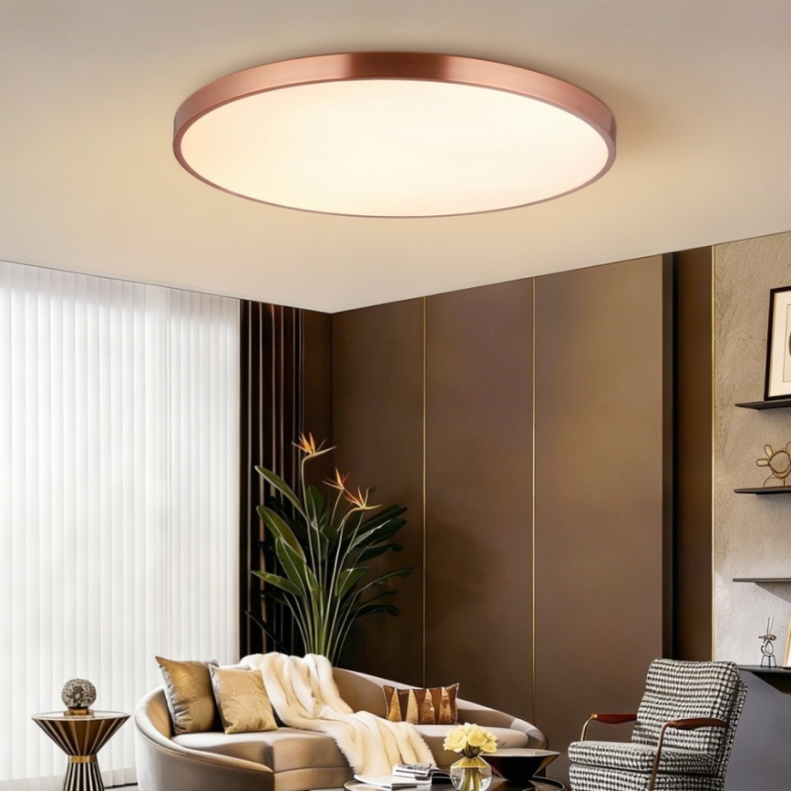 Immax NEO 07324L - dimeriuojamas LED lubų šviestuvas SEMPLICI LED/128W/230V skersmuo 100 cm Wi-Fi Tuya auksinis + su nuotolinio valdymo pulteliu