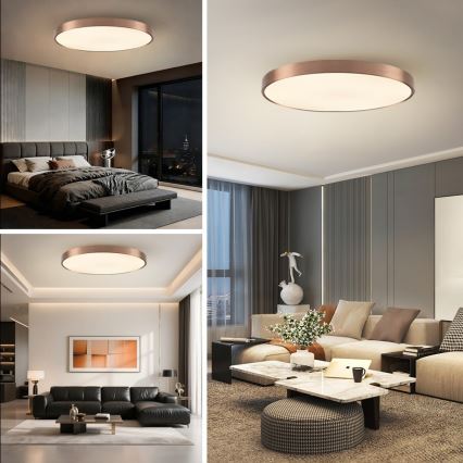 Immax NEO 07324L - dimeriuojamas LED lubų šviestuvas SEMPLICI LED/128W/230V skersmuo 100 cm Wi-Fi Tuya auksinis + su nuotolinio valdymo pulteliu