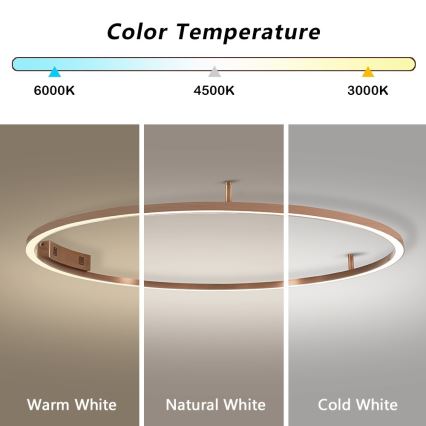 Immax NEO 07325-120C - LED dimeriuojamas lubinis šviestuvas FINO LED/72W/230V 120 cm Tuya rožinio aukso + nuotolinis valdymas