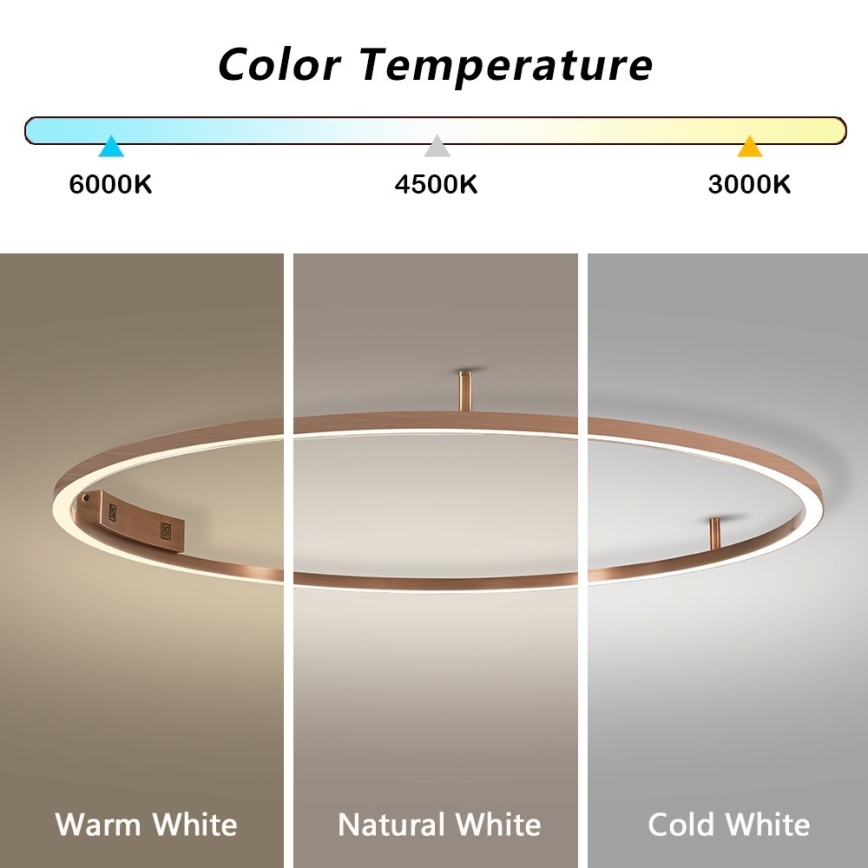 Immax NEO 07325-120C - LED dimeriuojamas lubinis šviestuvas FINO LED/72W/230V 120 cm Tuya rožinio aukso + nuotolinis valdymas