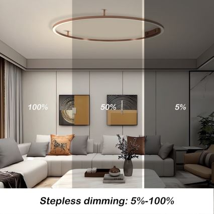 Immax NEO 07325-120C - LED dimeriuojamas lubinis šviestuvas FINO LED/72W/230V 120 cm Tuya rožinio aukso + nuotolinis valdymas