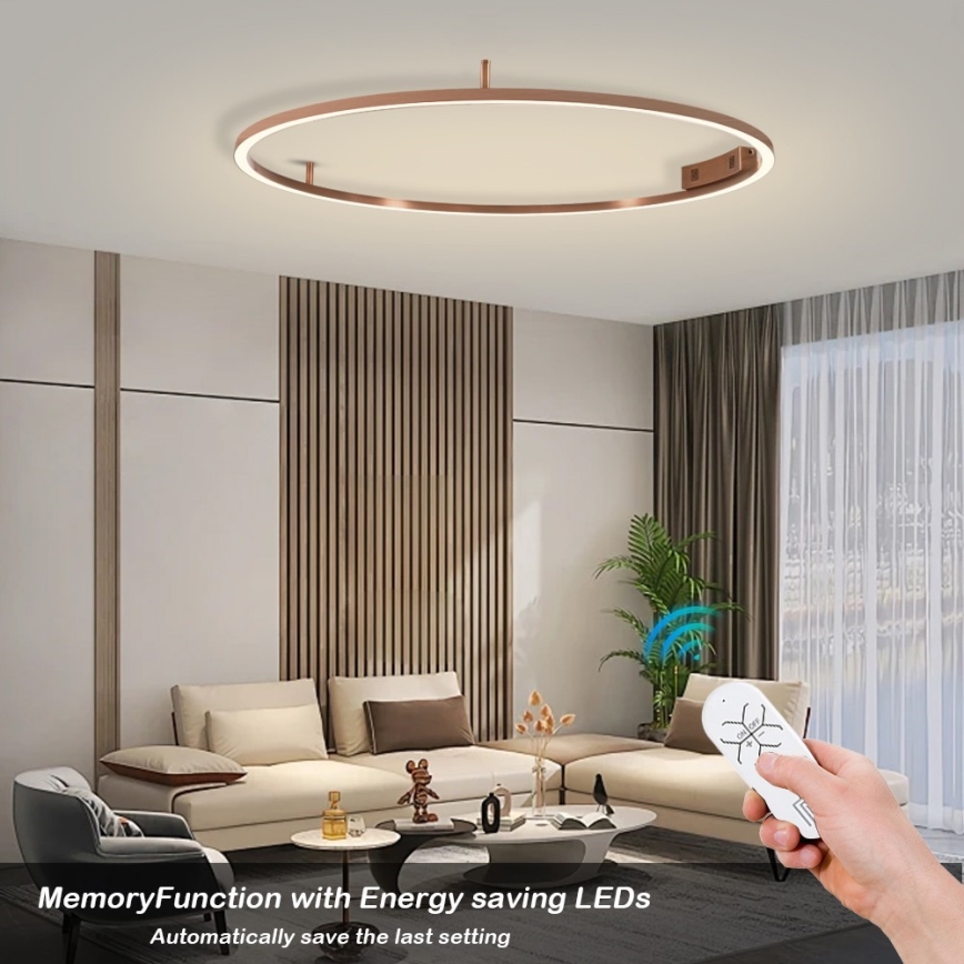 Immax NEO 07325-120C - LED dimeriuojamas lubinis šviestuvas FINO LED/72W/230V 120 cm Tuya rožinio aukso + nuotolinis valdymas