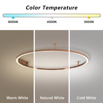 Immax NEO 07326-80C - reguliuojamas LED lubinis šviestuvas FINO LED/55W/230V, 80 cm, Tuya, rožinio aukso spalvos + su nuotoliniu pultu