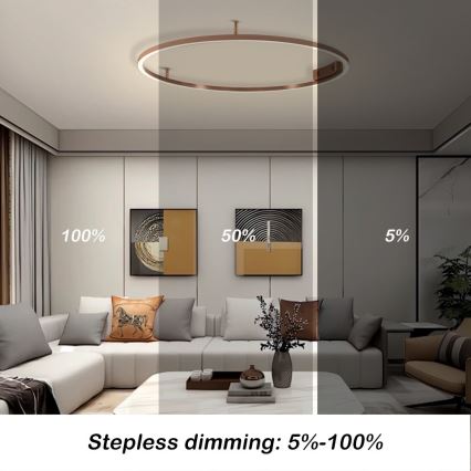 Immax NEO 07326-80C - reguliuojamas LED lubinis šviestuvas FINO LED/55W/230V, 80 cm, Tuya, rožinio aukso spalvos + su nuotoliniu pultu