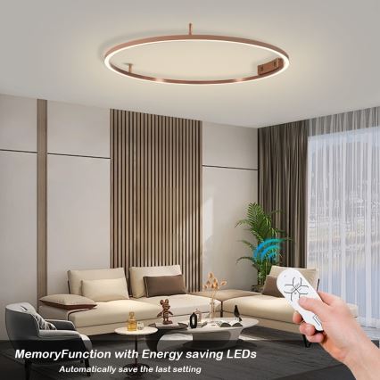 Immax NEO 07326-80C - reguliuojamas LED lubinis šviestuvas FINO LED/55W/230V, 80 cm, Tuya, rožinio aukso spalvos + su nuotoliniu pultu