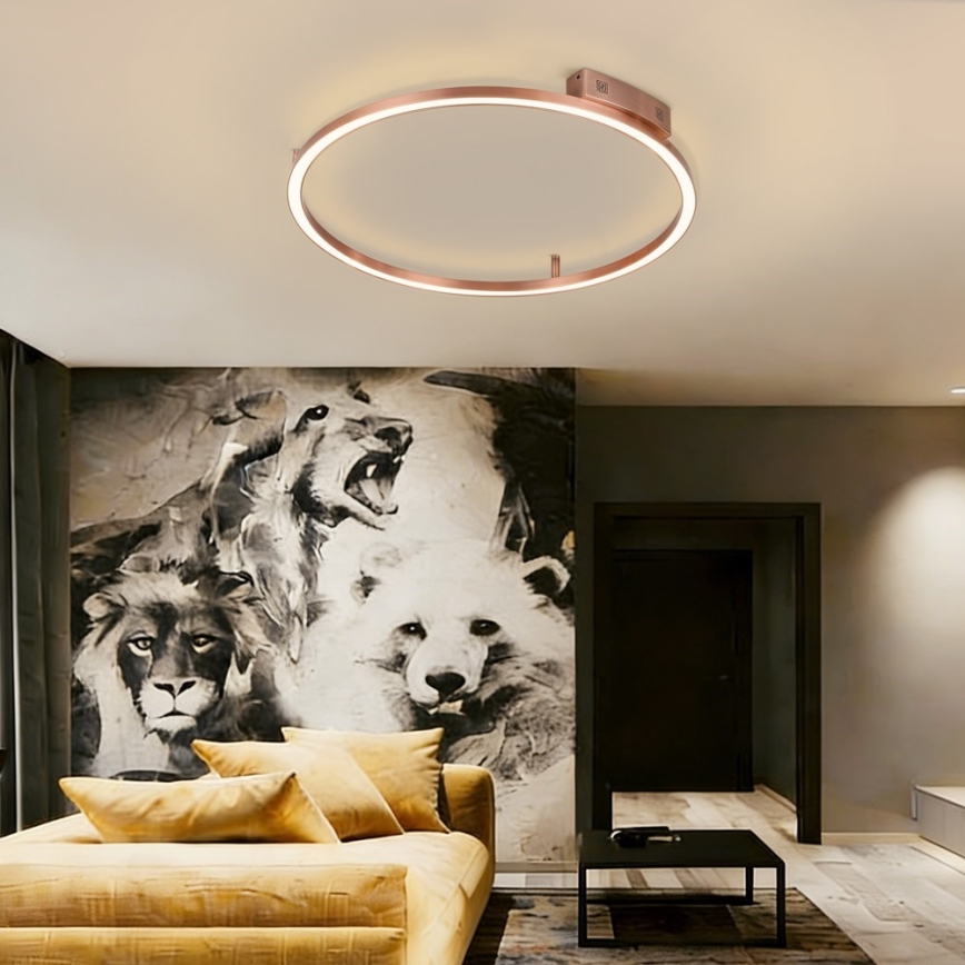 Immax NEO 07326-80C - reguliuojamas LED lubinis šviestuvas FINO LED/55W/230V, 80 cm, Tuya, rožinio aukso spalvos + su nuotoliniu pultu