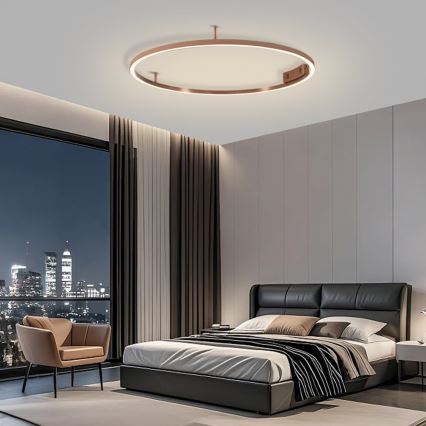 Immax NEO 07326-80C - reguliuojamas LED lubinis šviestuvas FINO LED/55W/230V, 80 cm, Tuya, rožinio aukso spalvos + su nuotoliniu pultu