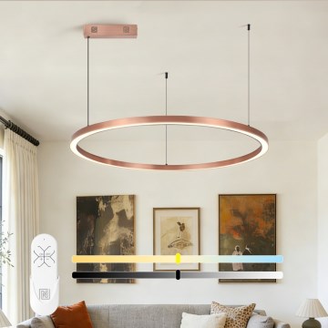Immax NEO 07327L - pritemdomas LED pakabinamas šviestuvas ant laido FINO LED/55W/230V 80 cm rožinio aukso Tuya + nuotolinis valdymas