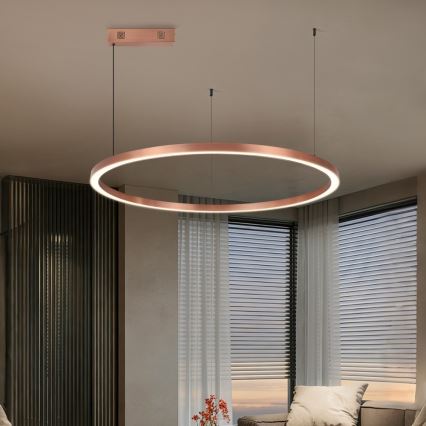 Immax NEO 07327L - pritemdomas LED pakabinamas šviestuvas ant laido FINO LED/55W/230V 80 cm rožinio aukso Tuya + nuotolinis valdymas
