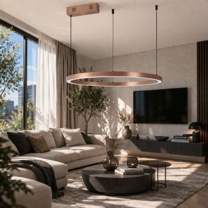 Immax NEO 07327L - pritemdomas LED pakabinamas šviestuvas ant laido FINO LED/55W/230V 80 cm rožinio aukso Tuya + nuotolinis valdymas