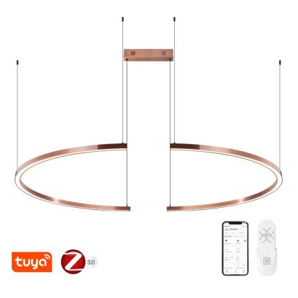 Immax NEO 07328L - Dimeriuojamas LED pakabinamas šviestuvas ant troselio FINO LED/72W/230V 120 cm rožinio aukso Tuya + nuotolinis valdymas