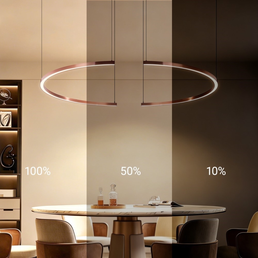 Immax NEO 07328L - Dimeriuojamas LED pakabinamas šviestuvas ant troselio FINO LED/72W/230V 120 cm rožinio aukso Tuya + nuotolinis valdymas