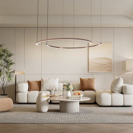Immax NEO 07328L - Dimeriuojamas LED pakabinamas šviestuvas ant troselio FINO LED/72W/230V 120 cm rožinio aukso Tuya + nuotolinis valdymas