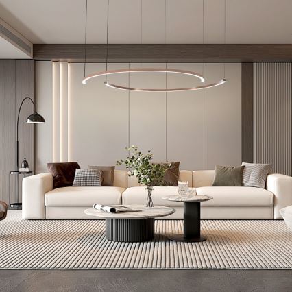 Immax NEO 07328L - Dimeriuojamas LED pakabinamas šviestuvas ant troselio FINO LED/72W/230V 120 cm rožinio aukso Tuya + nuotolinis valdymas