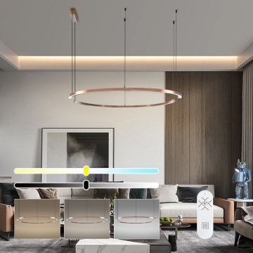 Immax NEO 07328L - reguliuojamas LED šviestuvas ant laido FINO LED/72W/230V 120 cm Tuya rožinio aukso spalvos + nuotolinis valdymas